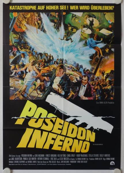Die Höllenfahrt der Poseidon originales deutsches Filmplakat (R70s)